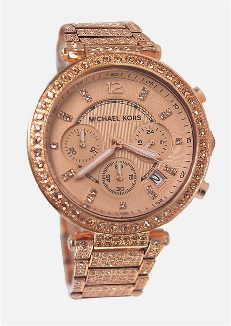 womens michael kors watch rose gold blue|rose gold mk watch women's.